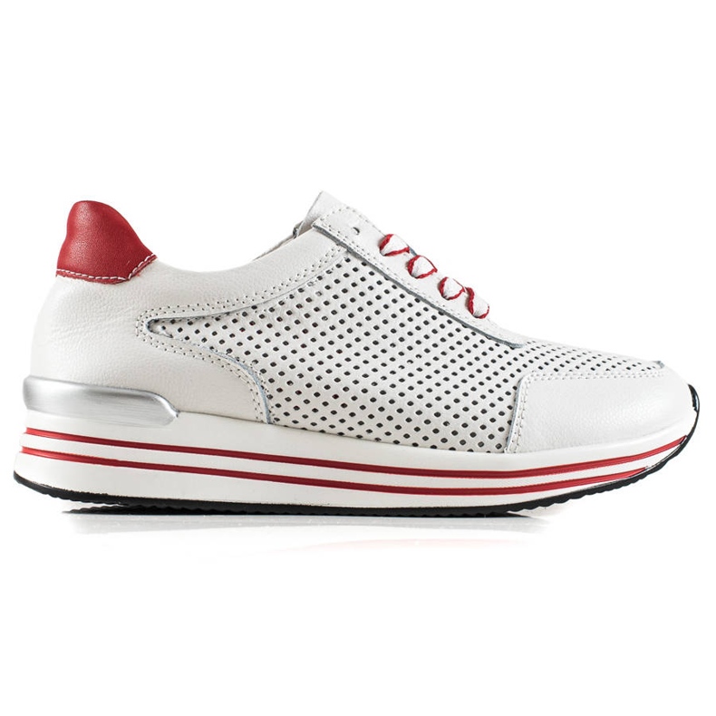 VINCEZA Sneakers mit Lochmuster weiß rot