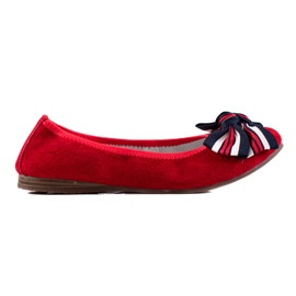 Filippo Lederballerina mit Schleife rot