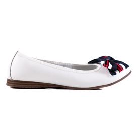 Filippo Lederballerina mit Schleife weiß