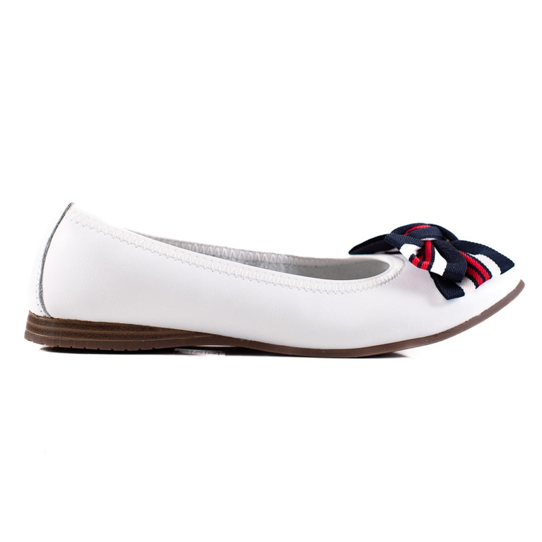 Filippo Lederballerina mit Schleife weiß