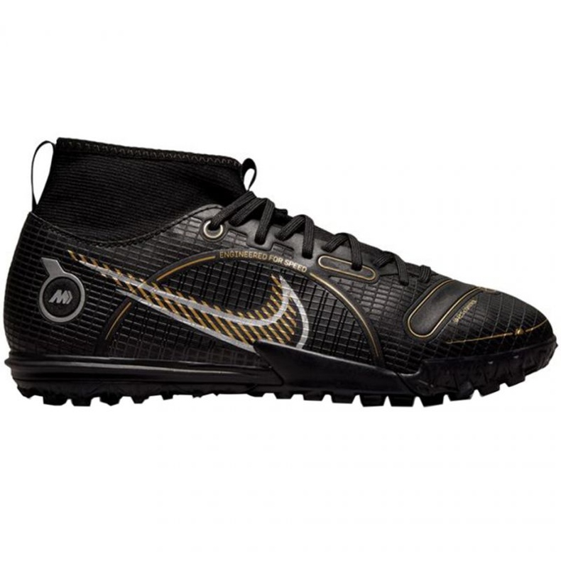 Nike Mercurial Superfly 8 Academy Tf Jr DJ2864 054 Fußballschuhe schwarz schwarz