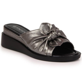 Hausschuhe auf dem Keil Vinceza W JAN115B Silber silber-