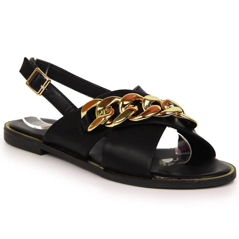 Schwarze Vinceza W JAN116A Sandalen mit Kette