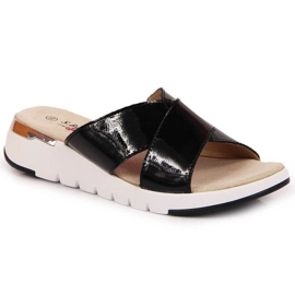 Lacklederhausschuhe S. Barski W OLI159A schwarz