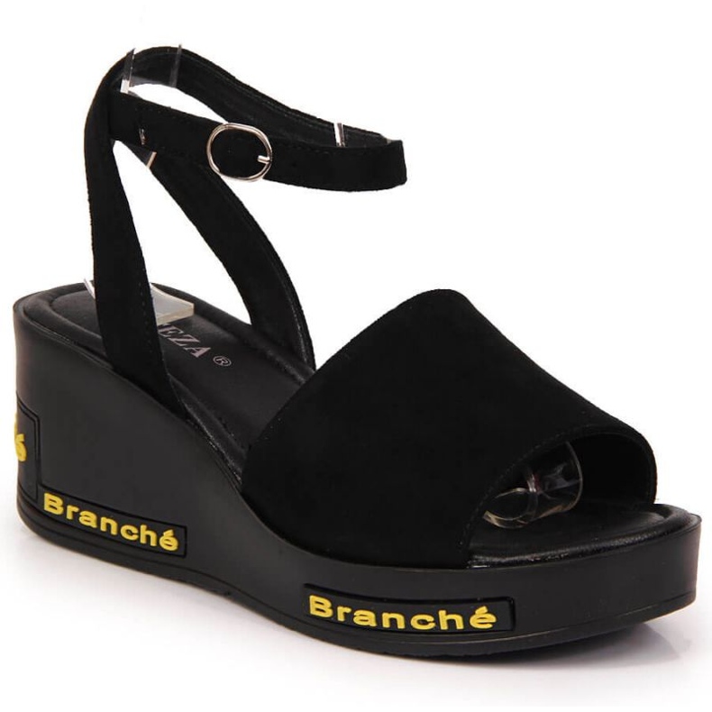 Schwarze Vinceza W JAN108A Keilsandalen