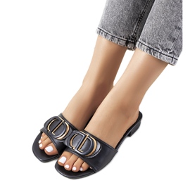 Schwarze Sandalen mit flachem Absatz von Cammeray