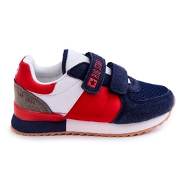 Kinder Sportschuhe Memory Foam Big Star JJ374256 Marineblau-Rot weiß
