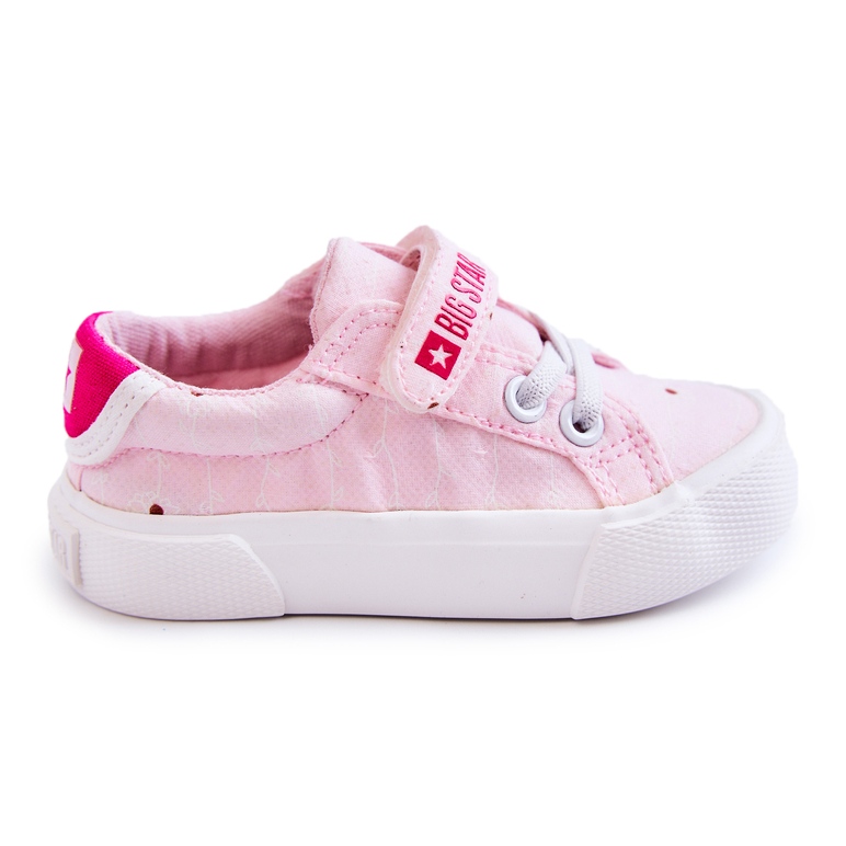 Niedrige Turnschuhe für Kinder mit Klettverschluss Big Star JJ374103 Pink rosa