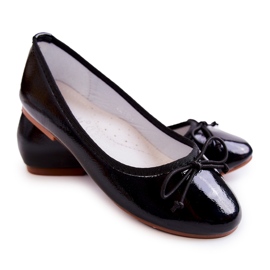S.Barski Lackierte Kinderballerinas mit Schleife Black Cassie schwarz