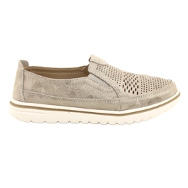 Bequeme Sportschuhe auf der Jezzi-Plattform 20PB08-1653 beige golden