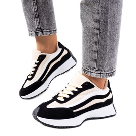 Schwarze Hofste Damen Sneaker beige