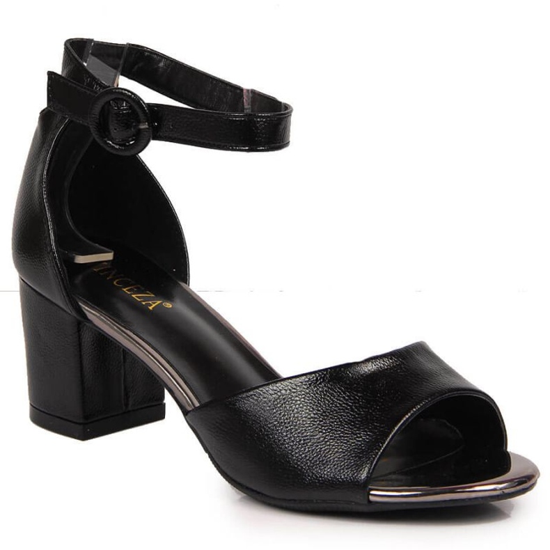 Schwarze Sandalen am Posten von Vinceza W JAN96A