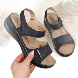 Schwarze eVento W EVE223D Keilsandalen