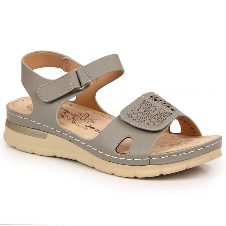 Bequeme Sandalen auf dem Keil Jezzi W EVE346B grau