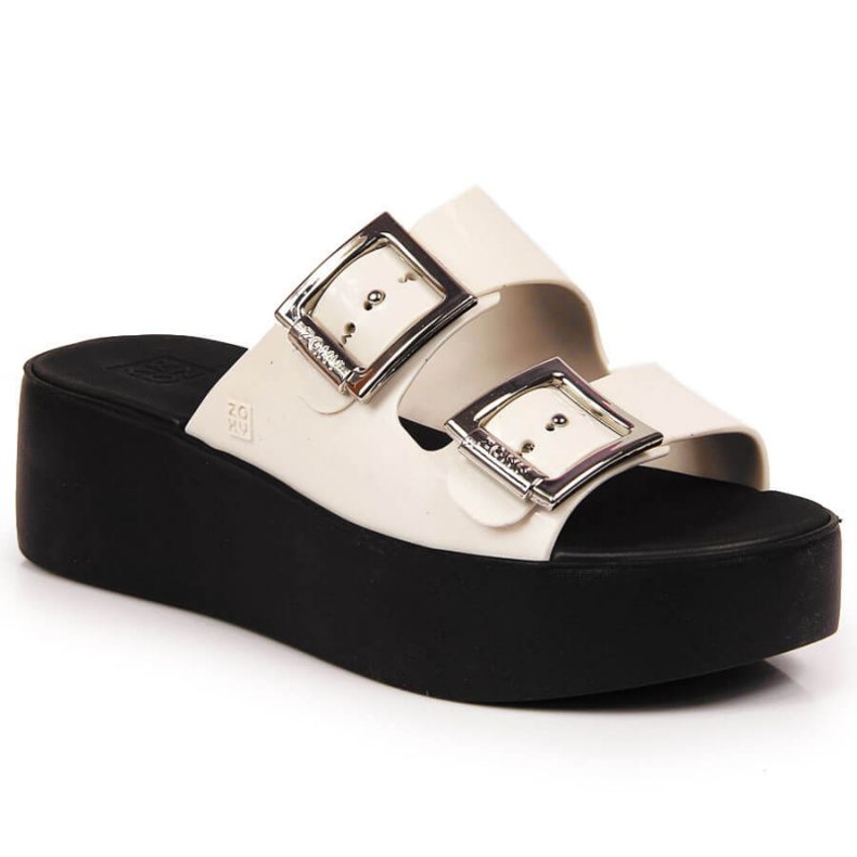 Gummipantoffeln auf der Plattform Zaxy W INT1707 weiß