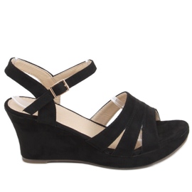 Nirali Schwarze Keilsandalen