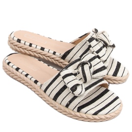 Adana Schwarze Damenhausschuhe beige