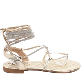 Abasi Gold gebundene Sandalen golden