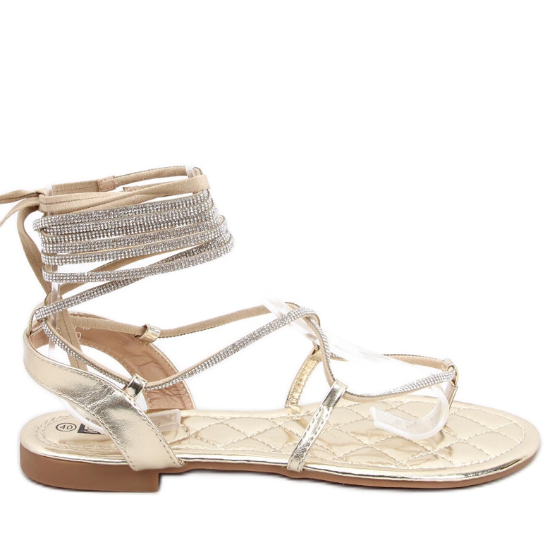 Abasi Gold gebundene Sandalen golden