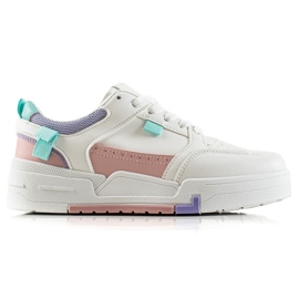 TRENDI Bunte Sneaker auf der Plattform weiß lila blau rosa