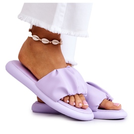 S.Barski Klassische Damenhausschuhe Purple Feline lila