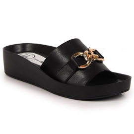 Lederhausschuhe mit Kette Filippo W PAW345A schwarz