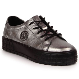 Plateauschuhe aus Leder Filippo W PAW320B Silber