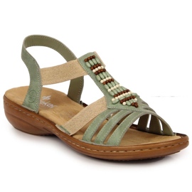 Grüne Rieker W RKR512 elastische Sandalen