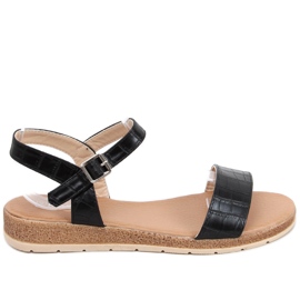 Mervat Schwarze Damensandalen