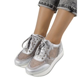 Silberne Sneakers mit Mesh von Ilkay silber-