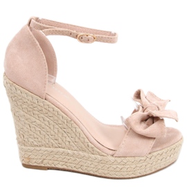 Espadrilles-Sandalen auf dem Keil Aida Nude rosa