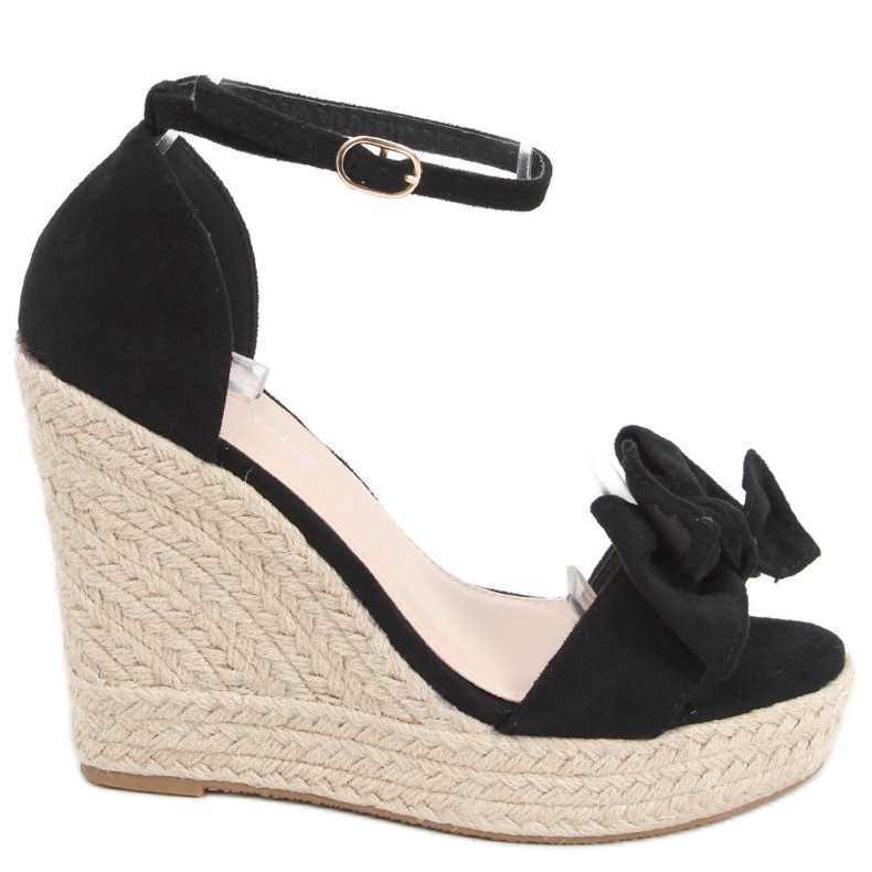 Espadrilles-Sandalen auf dem Keil Aida Black schwarz