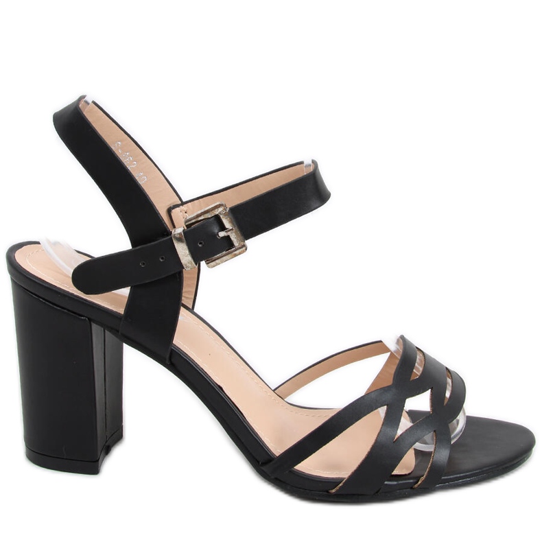 Rania Schwarze Sandaletten mit hohem Absatz