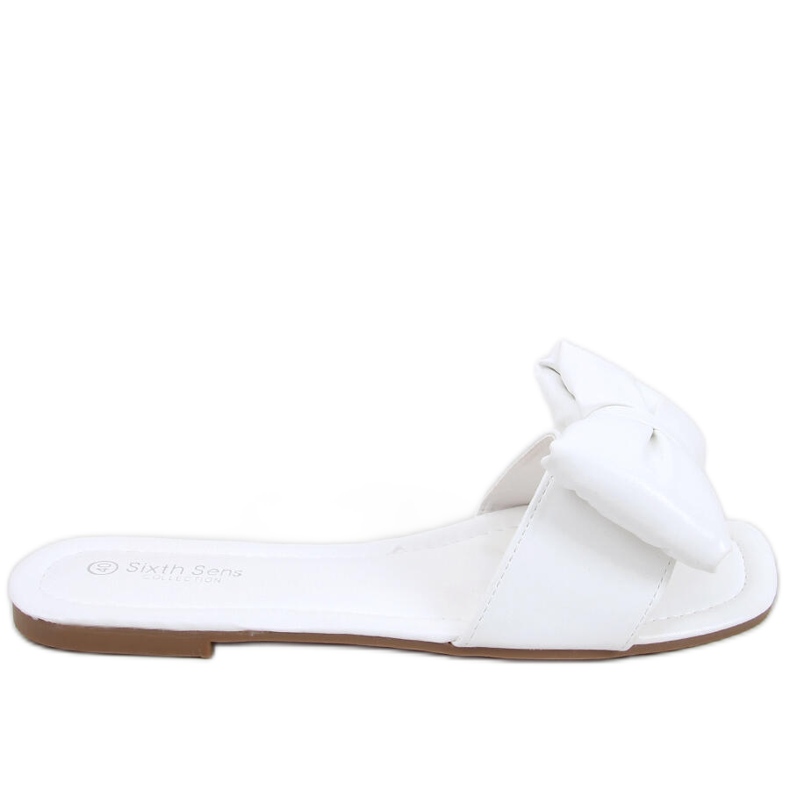 Mili Weiße Pantoffeln mit Schleife