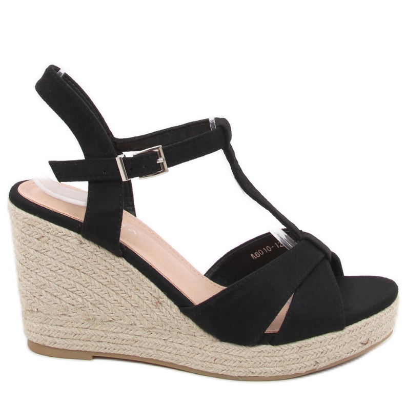 Sandalen Espadrilles auf dem Keil Basam Black schwarz