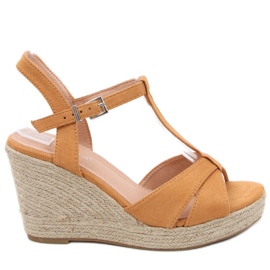 Espadrilles-Sandalen auf dem Keil Basam Camel braun