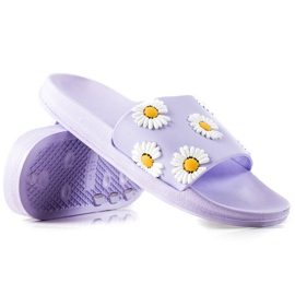 TRENDI Violette Hausschuhe in den Gänseblümchen lila
