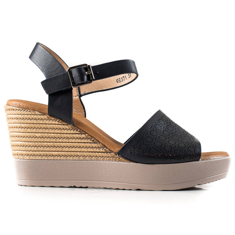 Clowse Leichte Sandalen auf Keilabsatz schwarz