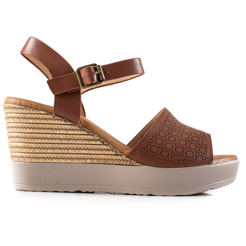 Clowse Leichte Sandalen auf Keilabsatz braun