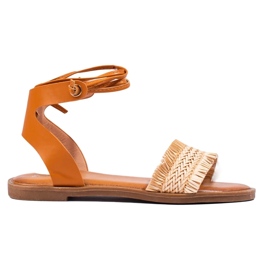 Gebundene Sandalen beige