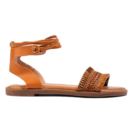 TRENDI Gebundene Sandalen braun gelb