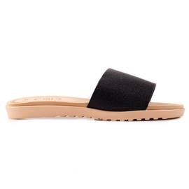 TRENDI Glitzer Hausschuhe schwarz