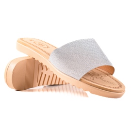 TRENDI Glitzer Hausschuhe silber-