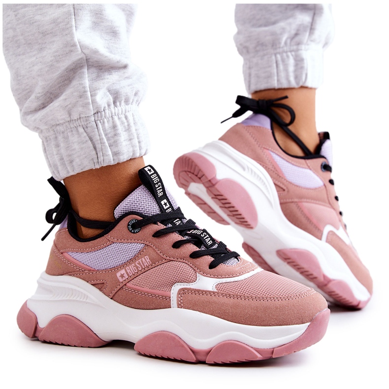 Damen Turnschuhe Sportschuhe Big Star JJ274577 Pink rosa