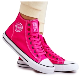Damen High Sneakers Big Star JJ274210 Fuchsia rosa