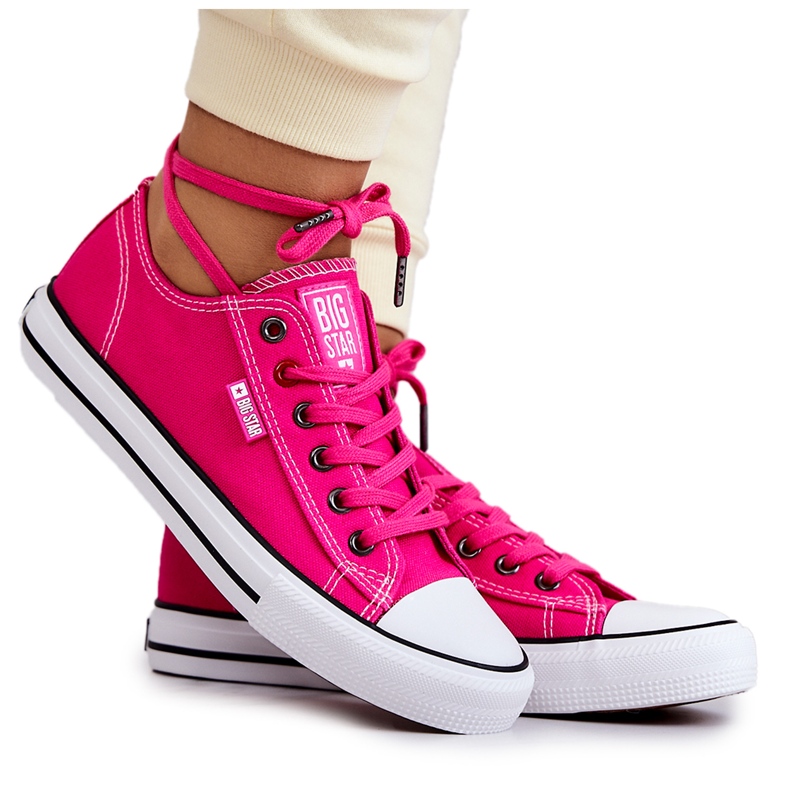 Damen Low Sneakers Big Star JJ274A005 Fuchsia rosa