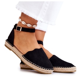 PE1 Damen-Espadrilles mit Schnalle Schwarz Bonetti