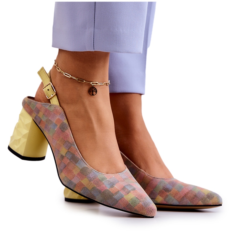 Wildlederpumps On A Post Maciejka 05427-39 Mehrfarbig gelb