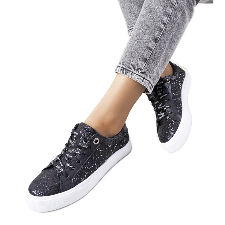 Schwarz glänzende Sneaker von Kramer