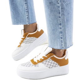 Weiße Manal-Sneaker für Damen gelb